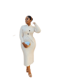 Elegant two-piece wool dress